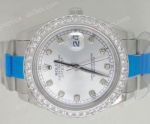 New Rolex Datejust II 41mm Silver Face with Diamond Bezel